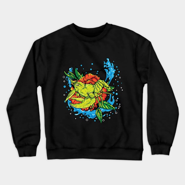 lobster in the rose Crewneck Sweatshirt by FIFTY CLOTH